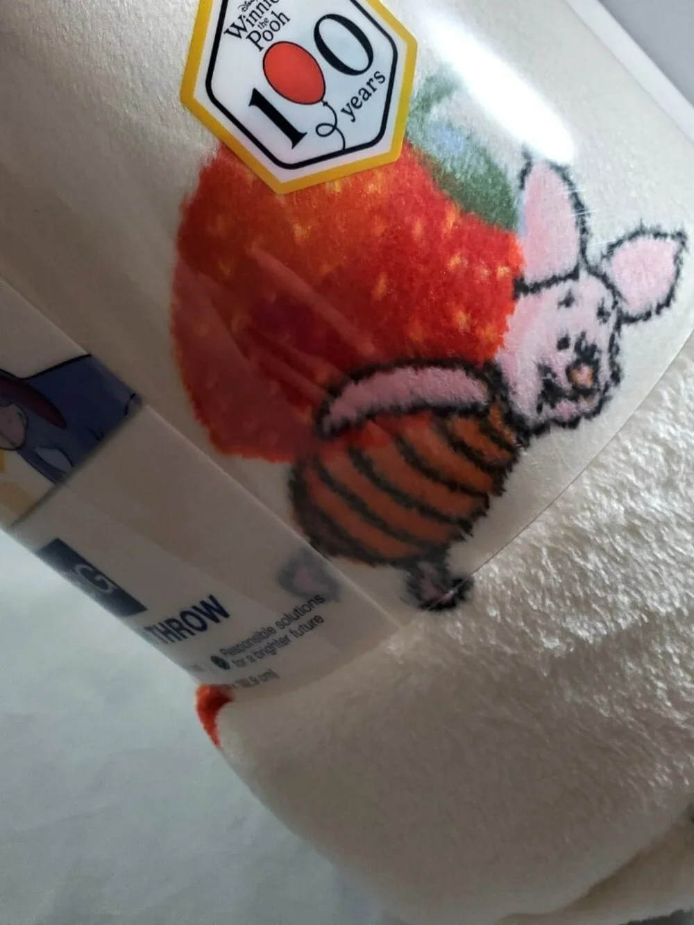 The Big One Plush Throw Blanket Disney 100 Years Winne the Pooh & Berries New